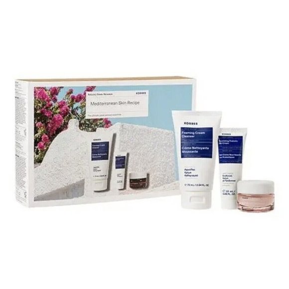 New Original KORRES Mediterranean Skin Recipe 3pc Gift Box Set Cleanser Cream